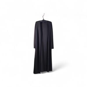 CARDIGAN DUSTER Open Front By Blanc (Black) Size Large SLIM